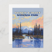 コブクバレー国立公園アラスカカリブーのカード (正面/裏面)