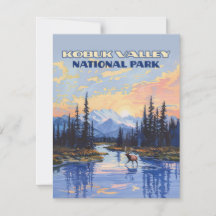 コブクバレー国立公園アラスカカリブーのカード