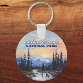 コブクバレー国立公園アラスカカリブーヴィンテージ キーホルダー