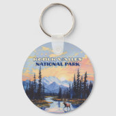 コブクバレー国立公園アラスカカリブーヴィンテージ キーホルダー (裏面)