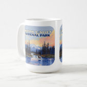 コブクバレー国立公園アラスカカリブーヴィンテージ コーヒーマグカップ (正面左)