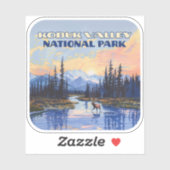 コブクバレー国立公園アラスカカリブーヴィンテージ シール (シート)