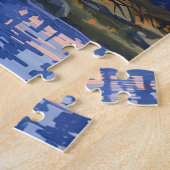 コブクバレー国立公園アラスカカリブーヴィンテージ ジグソーパズル (側面)