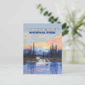 コブクバレー国立公園アラスカカリブーヴィンテージ ポストカード (スタンド正面)