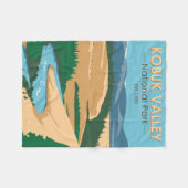 コブクバレー国立公園アラスカヴィンテージ フリースブランケット (正面(横))