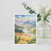 コブクバレー国立公園ウォーター絵画カラー ポストカード (スタンド正面)