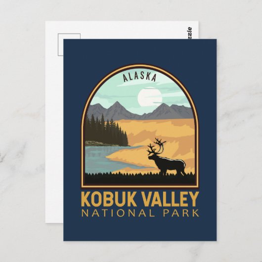 コブクバレー国立公園ヴィンテージエンブレム ポストカード (正面/裏面)