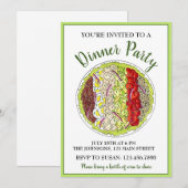 コブサラダ ディナー パーティー 料理 クラス 食品 トラック 招待状 (正面/裏面)