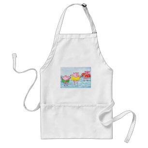 コブタが浮かぶ時-水泳のブタ スタンダードエプロン