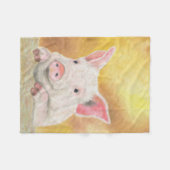 コブタのフリース フリースブランケット (正面(横))