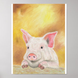 コブタのプリント11" x14 " ポスター