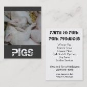 コブタの養豚場または牧場の山 名刺 (正面/裏面)