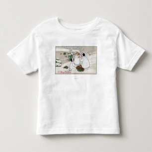 コブタを握るメリーなChristmasPeople トドラーTシャツ