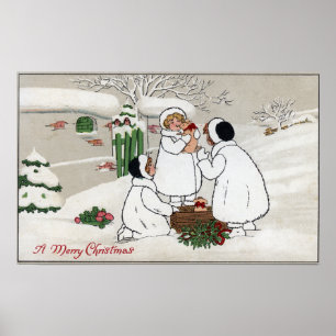コブタを握るメリーなChristmasPeople ポスター