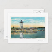 コブボセコンテ湖と灯台の眺め ポストカード (正面/裏面)