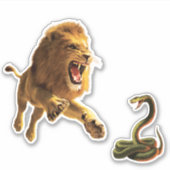 コブラに噛まれたライオン シール (正面)