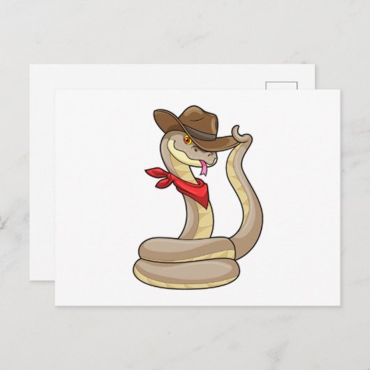 コブラのカウボーイスタイルのマフラー ポストカード (正面/裏面)
