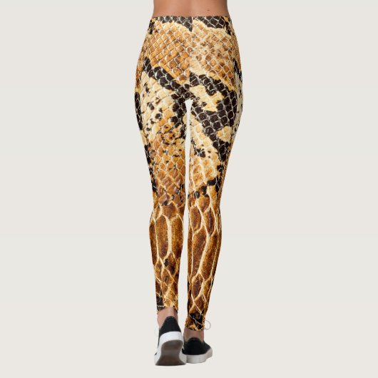 コブラのスネークスキンの印刷されたクールなスポーツの体育館の女性 レギンス (裏面)