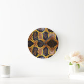 コブラのヘビの皮膚パターン ラウンド壁時計 (ホーム)