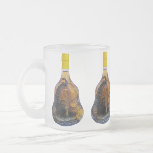 コブラのヘビ対蠍のウィスキーの… Yadongのラオス語 フロストグラスマグカップ (左)