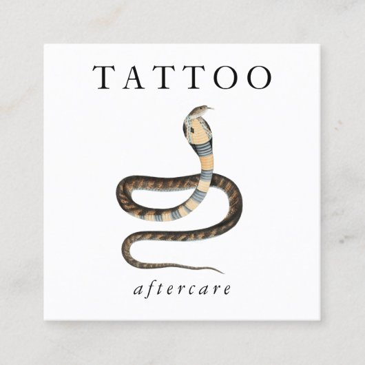 コブラスネークタトゥーアフターケアの指示QRコード スクエア名刺 (正面)