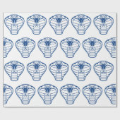 コブラスネークブルーアニマルニシキヘビ毒 ラッピングペーパー (フラット)