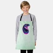 コブラスネークinVaporwave美学スタイル エプロン (着用した状態)