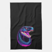 コブラスネークinVaporwave美学スタイル キッチンタオル (縦)