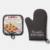 コブラパーソナライズされたーベーキングレシピ 鍋つかみ&鍋敷きセット (正面)