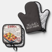 コブラパーソナライズされたーベーキングレシピ 鍋つかみ&鍋敷きセット (正面/裏面)
