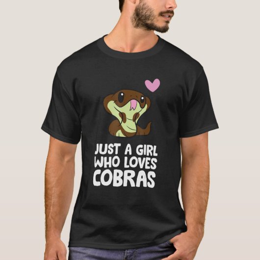. .コブラヘビ王コブラが大好きな女の子 Tシャツ (正面)