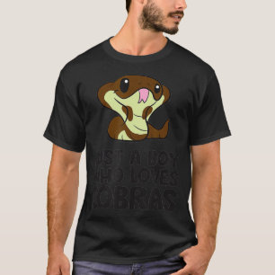 . .コブラヘビ王コブラを愛する少年 Tシャツ
