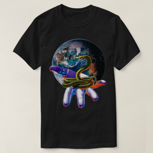 コブラモチーフ蛇デザイン爬虫類S Tシャツ (デザイン正面)
