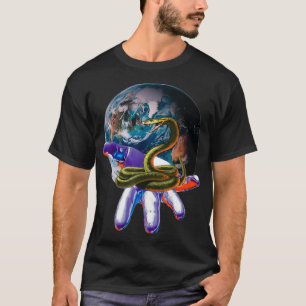 コブラモチーフ蛇デザイン爬虫類S Tシャツ