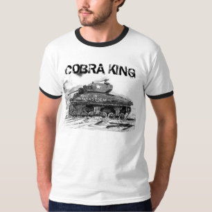コブラ王、WWII M4シャーマンタンク絵画 Tシャツ
