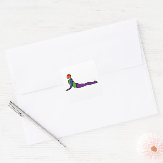 コブラ絵画ヨガのポーズ。 スクエアシール (封筒)