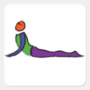 コブラ絵画ヨガのポーズ。 スクエアシール