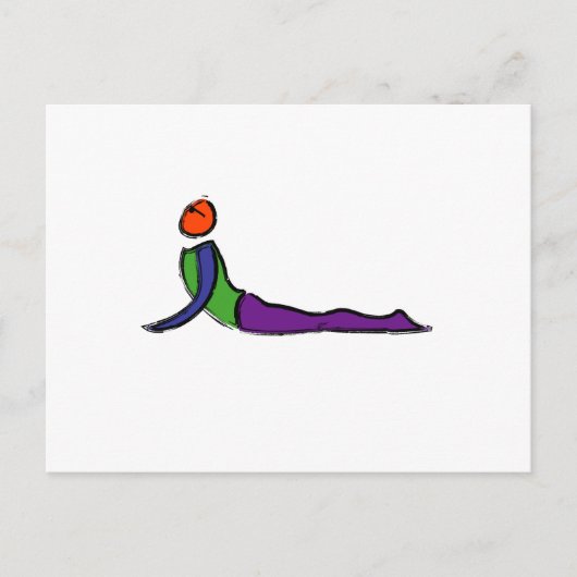 コブラ絵画ヨガのポーズ。 ポストカード (正面)
