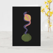 コブラ 蛇 爬虫類 ペット アニマル パイソン プレゼント カード (黄色い花)