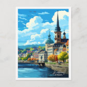 コブレンツドイツアートヴィンテージトラベルイラストレーション ポストカード (正面)
