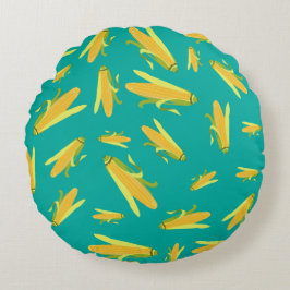 コブ柄のトウモロコシ ラウンドクッション