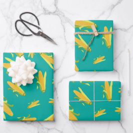 コブ柄のトウモロコシ ラッピングペーパーシート