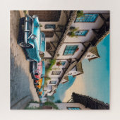 コブ鮮やかル通りのビンテージ車 ジグソーパズル (横)