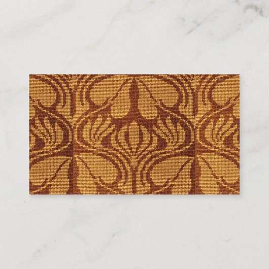 コプト刺しゅう模様 – オレンジ葉色の模様 名刺 (裏面)