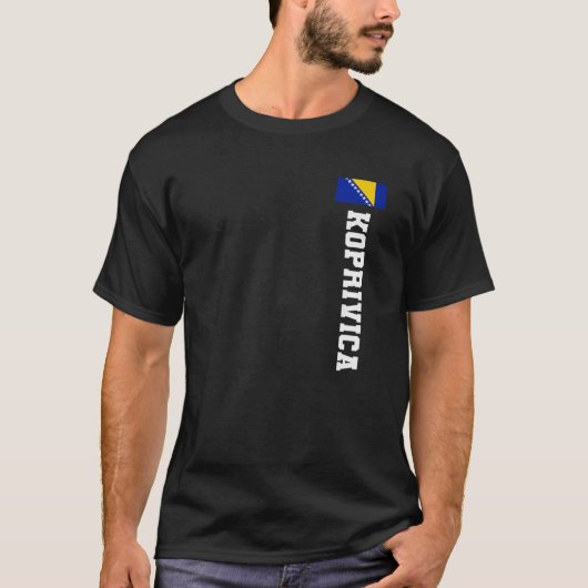 コプリビカボスニア国旗の姓のコート腕のエンブレム Tシャツ (正面)