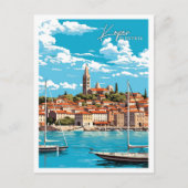 コペルスロベニアのヴィンテージ旅行イラストレーション ポストカード (正面)