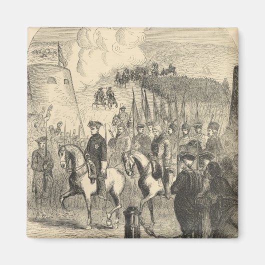 コペンハーゲンに入るスウェーデンのチャールズ十二世 マグネット (正面)