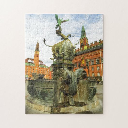 コペンハーゲンのドラゴンの噴水 ジグソーパズル (縦)