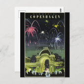 コペンハーゲンのヴィンテージ旅行のポスター ポストカード (正面/裏面)