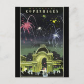 コペンハーゲンのヴィンテージ旅行のポスター ポストカード (正面)